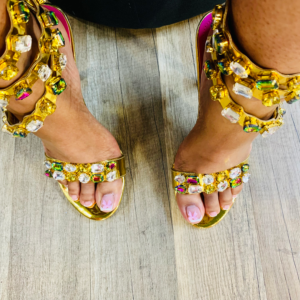 Golden Siren Strappy Heels